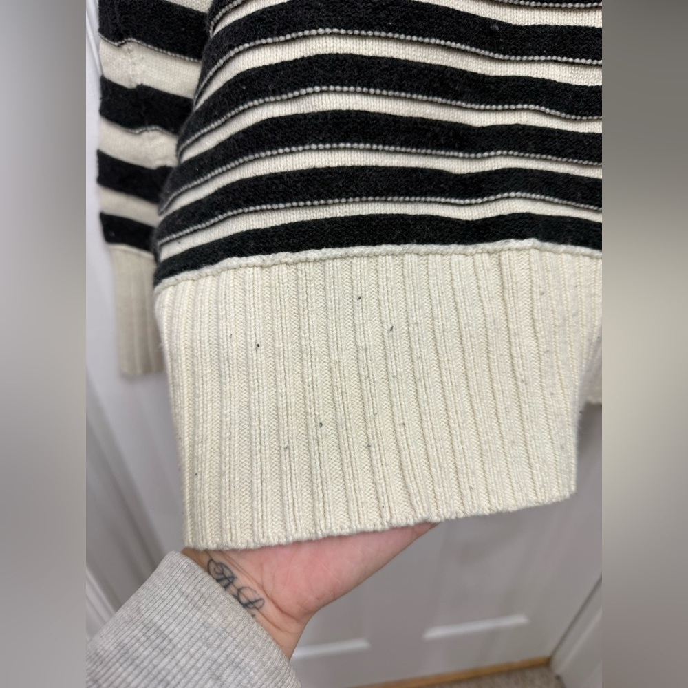 Anthropologie Maeve The Chandler Crew Neck Relaxed Pullover Sweater Striped L - Picture 5 of 8